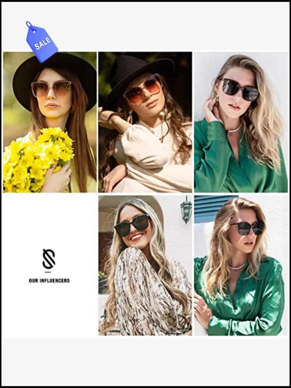 Vintage Style UV Protection Sunglasses for Women Men Square